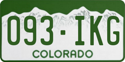 CO license plate 093IKG