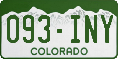 CO license plate 093INY