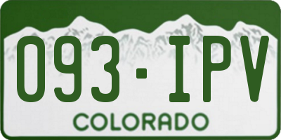 CO license plate 093IPV