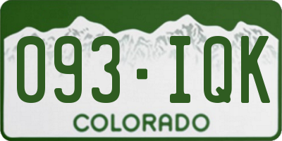 CO license plate 093IQK