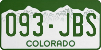 CO license plate 093JBS