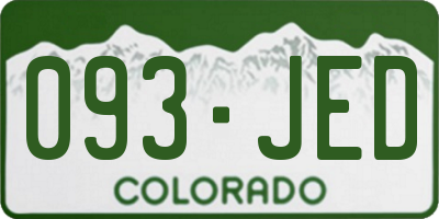 CO license plate 093JED