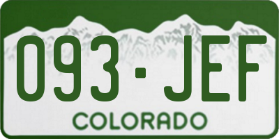 CO license plate 093JEF