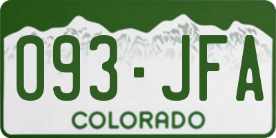 CO license plate 093JFA