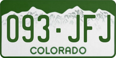 CO license plate 093JFJ
