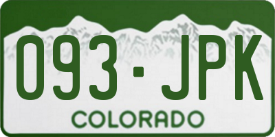 CO license plate 093JPK
