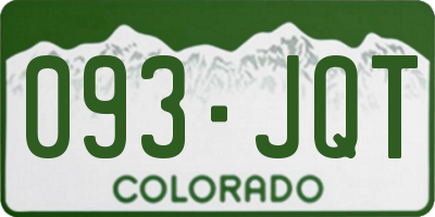 CO license plate 093JQT