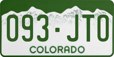 CO license plate 093JTO
