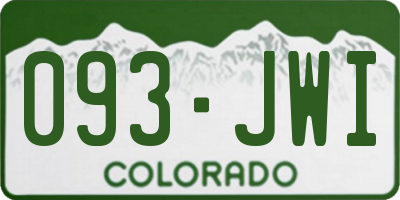 CO license plate 093JWI