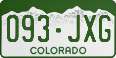 CO license plate 093JXG