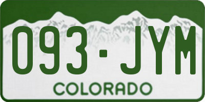 CO license plate 093JYM