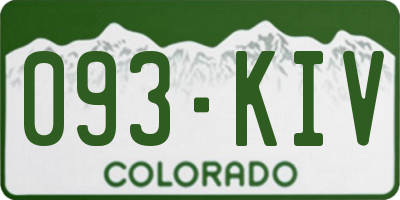 CO license plate 093KIV