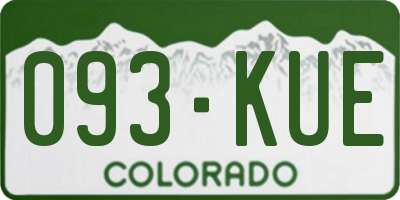 CO license plate 093KUE