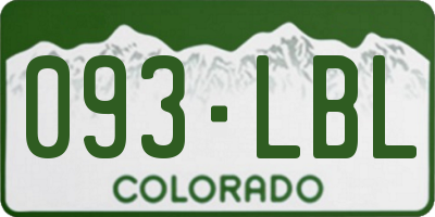 CO license plate 093LBL