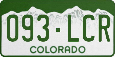 CO license plate 093LCR