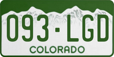 CO license plate 093LGD