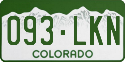 CO license plate 093LKN