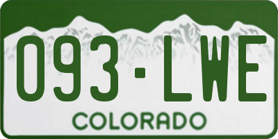 CO license plate 093LWE