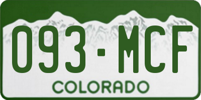 CO license plate 093MCF