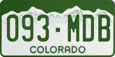 CO license plate 093MDB