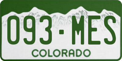 CO license plate 093MES