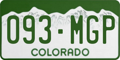 CO license plate 093MGP