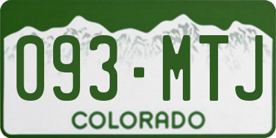 CO license plate 093MTJ