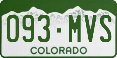 CO license plate 093MVS