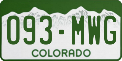 CO license plate 093MWG