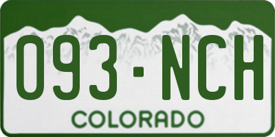 CO license plate 093NCH
