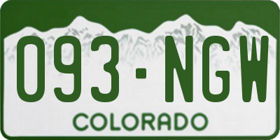 CO license plate 093NGW