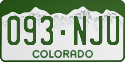 CO license plate 093NJU