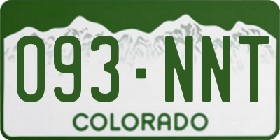 CO license plate 093NNT