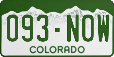 CO license plate 093NOW