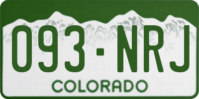 CO license plate 093NRJ