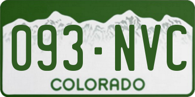 CO license plate 093NVC