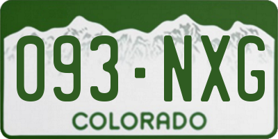 CO license plate 093NXG