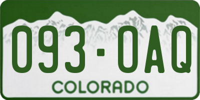 CO license plate 093OAQ
