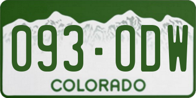 CO license plate 093ODW