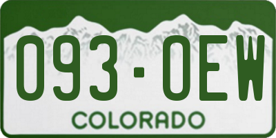 CO license plate 093OEW