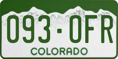 CO license plate 093OFR