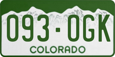 CO license plate 093OGK