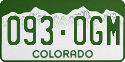 CO license plate 093OGM