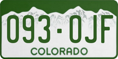 CO license plate 093OJF
