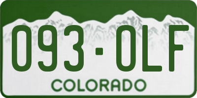 CO license plate 093OLF