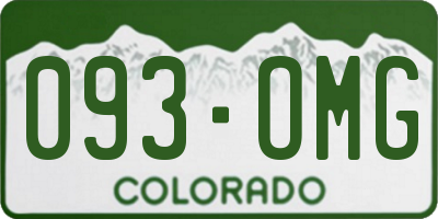 CO license plate 093OMG