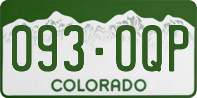 CO license plate 093OQP