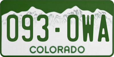 CO license plate 093OWA