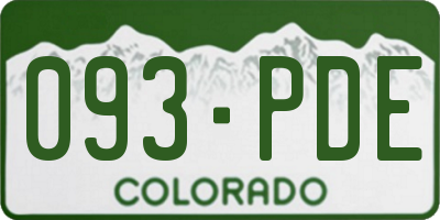 CO license plate 093PDE