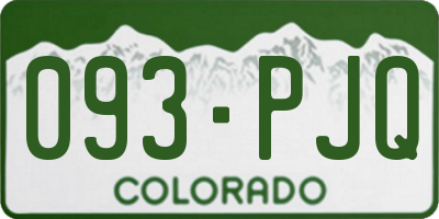 CO license plate 093PJQ